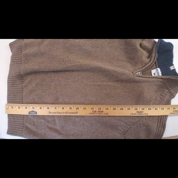 Columbia men's brown sweater with blue accents S - Picture 7 of 10